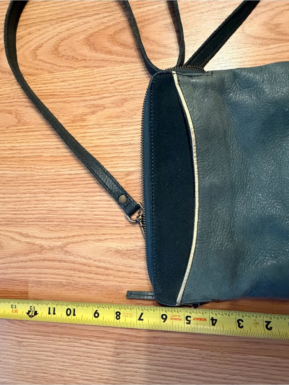 Liebeskind Olive Green and Black Leather Crossbody with Gold Accent